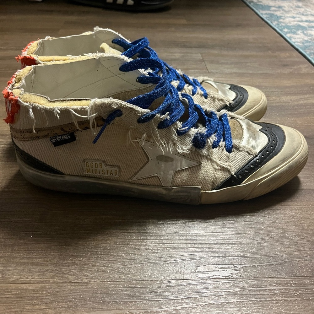 Golden Goose Blue and Black High-Top Sneakers